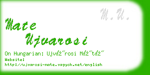 mate ujvarosi business card